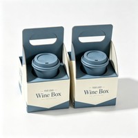 Boîtes de rangement pour boissons écologiques en gros, boîtes d'emballage personnalisées pour canettes de bière, boîte en papier pour 4 ou 6 bouteilles de vin
