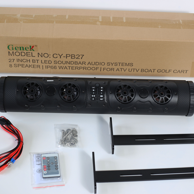 Genek Sound Bar LED Golf Cart Soundbar 27inch 8 Speaker