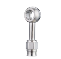 Raccord de boulon banjo poli en acier inoxydable pour conduites de frein - Connecteur de ligne de frein à joint banjo simple/double pour systèmes de freinage automobiles