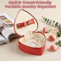 Étui de protection pour bijoux de voyage portable, durable, résistant aux rayures, élégant et luxueux, fait à la main en forme de cœur