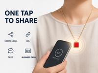 Collier pendentif RFID NFC en laiton plaqué or de haute qualité, bijoux intelligents et tendance pour le contrôle d'accès, carte-clé d'hôtel