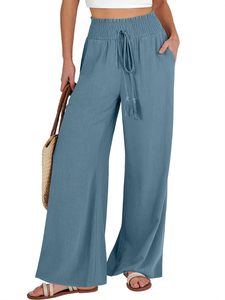 <span class=keywords><strong>Pantaloni</strong></span> di lino da <span class=keywords><strong>donna</strong></span> di recente lancio per abbigliamento Casual estivo con coulisse in vita <span class=keywords><strong>pantaloni</strong></span> da <span class=keywords><strong>donna</strong></span> alla moda - Product Image 6