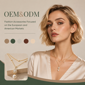Collares con colgante de varias capas chapados en oro al por mayor OEM/ODM, con circonitas micro pavé en forma de lágrima y perlas doradas, joyería para mujer. - Product Image 1