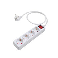 Multiprise française 4 voies avec interrupteur marche/arrêt 16A 250V, rallonge UE, câble en caoutchouc de 6M, IP44, SJTW en option, pour appareils électroménagers et ordinateurs