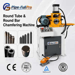Machine de chanfreinage et d'ébavurage automatique à tête unique pour extrémités de tuyaux, entraînée par moteur, pour barres rondes en acier - Product Image 2