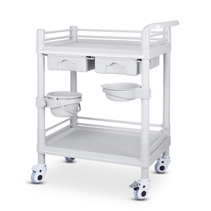Hospital <strong>Dressing</strong> ABS Plastic <strong>Trolley</strong> Surgical Medical Instrument Two-layer Cart - Product Image 2