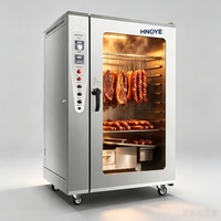 Four à fumage électrique automatique à gaz haute productivité en acier inoxydable à 9 niveaux pour la cuisson de viande, de poisson et de légumes