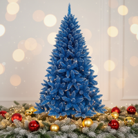 Blauer Beflockter Künstlicher Weihnachtsbaum PVC Schneebedeckter Festtags-Dekorationsbaum Moderner Luxusbaum für Innenbereich