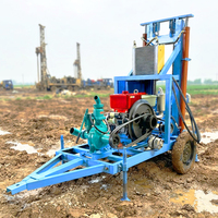 Foreuse mobile flexible sur roues de 35 CV, machine de forage de puits d'eau fiable de 150 m avec garantie complète d'un an