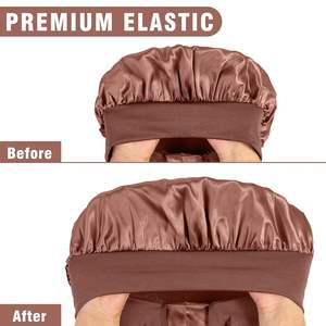 Bonnet en Satin avec Bande Élastique à Nouer, Foulard pour Cheveux Longs pour Tresses et Sommeil, Fournitures de Santé Oculaire - Product Image 5