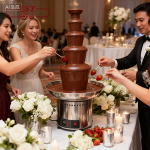 Lst Mới Tùy Chỉnh Thương Mại Sô Cô La Đài Phun Nước Fondue Thác Máy 5/6/7 Tiers Hot Dispenser Máy Cho Sô Cô La - Product Image 3