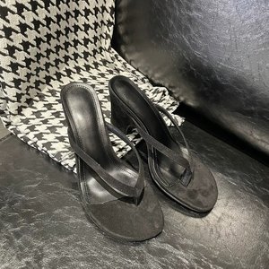 Women's High-heeled Sandals French Retro Women's <b>Shoes</b> Clip-toe Fashion New Thick-heeled Sandals Trendy Fashion Simple Design - Product Image 6