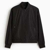 Blouson aviateur à col montant côtelé léger et classique pour homme