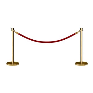 Barriera in corda in acciaio inossidabile per il controllo della folla, palo dorato con corda rossa per eventi e mostre museali - Product Image 4