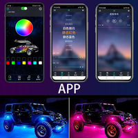 Lumière LED RGB pour sous-voiture, lampe d'ambiance rythmique musicale colorée, bande lumineuse ambiante pour châssis de véhicule tout-terrain