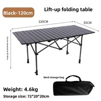Tragbares Klappbar-Tisch-Stuhl-Set im Egg-Roll-Design aus Kohlenstoffstahl für Outdoor-Nachtmärkte, Grillpartys und Selbstfahrer-Trips