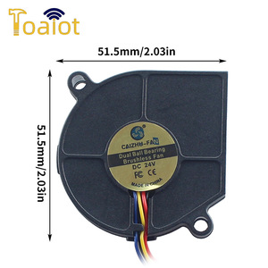 Ventilateur à turbine pour tête d'extrusion Ad 5015, ventilateur de refroidissement à double roulement à billes 24V pour accessoires d'imprimante 3D - Product Image 3