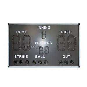 Placa de placar para esportes ao ar livre, placa de placar com led para beisebol, display esportivo para jogos ao ar livre