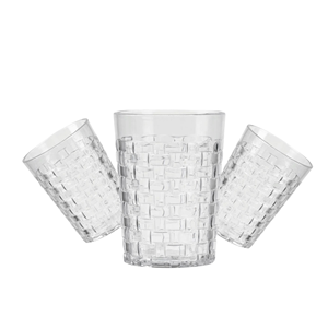 Gobelet en plastique transparent moderne HALO, gobelet texturé réutilisable pour la maison, la cuisine, le restaurant, l'hôtel, la salle à manger - Product Image 1