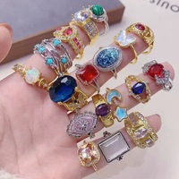 Bague en zircon de luxe de couleur, 1000 designs différents en gros, bagues en zircon de haute qualité, bagues en diamant, bagues tendance pour femmes