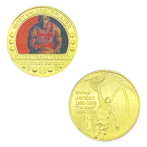 5 pièces de monnaie commémoratives en or de <span class=keywords><strong>Jordan</strong></span>, édition étoiles du basketball : plaquées or 24 carats, parfaites pour la collection ou comme cadeaux - Product Image 5