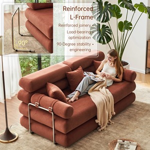 2026 giải trí Sofa giường Nâu Cánh tay phần còn lại 3 ghế sofa ngồi với gối cho phòng khách sảnh chính trang trí nội thất - Product Image 4