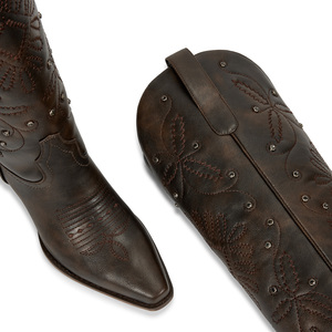 <span class=keywords><strong>Botas</strong></span> Vaqueras Retro Personalizadas WETKISS para <span class=keywords><strong>Mujer</strong></span>, <span class=keywords><strong>Botas</strong></span> Occidentales con Tachuelas y Punta Redonda, Tacón Medio, <span class=keywords><strong>Botas</strong></span> para Conciertos Country - Product Image 4