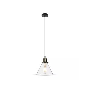 Lampada a Sospensione con Campana in Vetro E27, Colore Trasparente, Luce Bianca Calda per Stile Scandinavo, Rustico, Mediterraneo, Minimalista SKU-3738 - Product Image 1