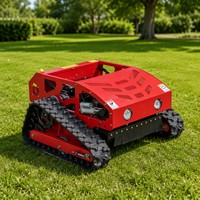 Tondeuse robot professionnelle industrielle sans fil à chenilles en caoutchouc, moteur essence 4 temps 1500W, économique, pour jardin familial