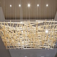 Lustre en verre personnalisé professionnel avec télécommande, garantie de 3 ans, design moderne de luxe pour villa