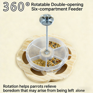 Comedero de rompecabezas para loros, dispensador de comida transparente giratorio, soporte fijo con tornillo, juguete de forrajeo con rejilla hexagonal - Product Image 4