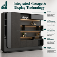Meuble de rangement modulaire personnalisé pour bureau commercial, avec étagères, armoire à dossiers et vitrine LED, pour poste de travail de direction