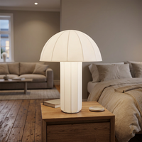 Lampe de bureau Kahlo moderne en fer et tissu, en forme de champignon, avec lumière LED pour chambre, bureau, salon, design simple