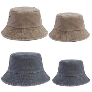Sombrero de Pescador Estilo Padre-Hijo, Sombrero de Cubo de Algodón Lavado Europeo Americano para Verano, Playa y Viajes al Aire Libre - Product Image 4