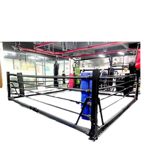 Cage de MMA professionnelle pliable, ring de boxe en cuir artificiel, logo personnalisé, carré, compétition, acier inoxydable, personnalisable