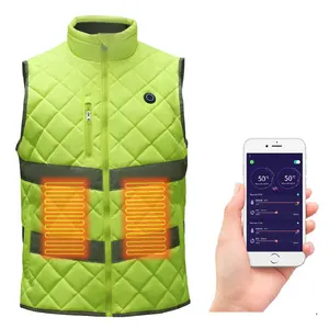 Adjustable Thermal Soft Shell 7.4V Battery Pack Men's Hunting Cooling Trapping Sweat Heated Vest Jackets With 6 Heating Zones