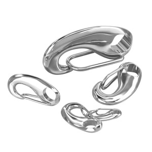 304 Stainless Steel Egg Shaped Spring Buckle Lobster Hook Keychain M30 M50 M70 M100 Durable Polished Safety Connector - Product Image 1