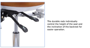 PU/Microfiber/Simulated Leather Adjustable Stool with Backrest Double Armrest Dentist Stool Mobile <strong>Chair</strong> - Product Image 6