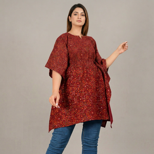 New Dubai Style <b>Kaftan</b> Traditional Islamic Women's Saudi Arabian Abaya Spring Cotton Breathable Midi Handmade V Neck Muslim - Product Image 1
