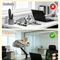 Lit de bureau pour chat, hamac douillet pour chat avec pince, hauteur réglable, housse lavable, logo personnalisé, usine OEM ODM