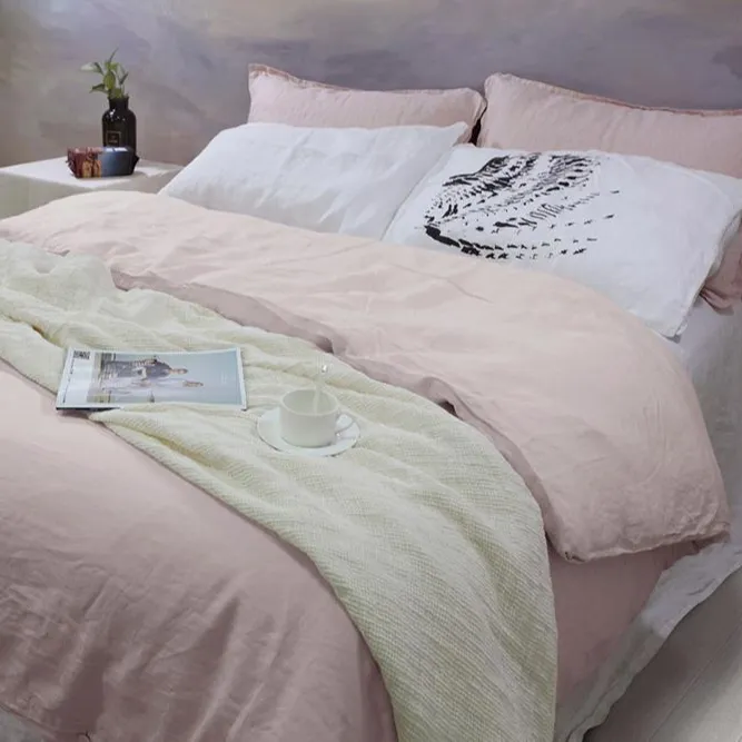 100% hochwertige Natur Französisch Leinen Bettwäsche/Bettlaken Set/Bett bezug/Kissen bezug