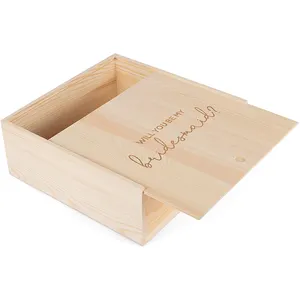 रचनात्मक ब्रांडों लकड़ी के शिल्प प्राकृतिक ब्राउन देवदार की लकड़ी सजावटी टेबलटॉप दान प्रस्ताव बॉक्स फिसलने के साथ ढक्कन