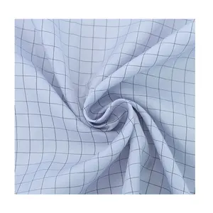 High quality 98%Poly 2%ESD 300D Oxford Flame Retardant White Glue 0.7 Grid Conductive Fabric for Clothing