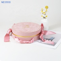 Cajas de Regalo Rectangulares de Cartón Personalizadas para Damas de Honor, Cajas de Regalo de Terciopelo Rosa para Bebés, Dulces, Cumpleaños, con Asa de Listón