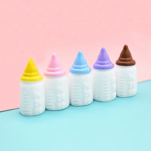 Figurine miniature KI quyu de couleur unie, biberon, jouet miniature pour jeu de rôle, accessoire alimentaire et de jeu, crème en résine, coque de téléphone - Product Image 4