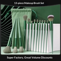 Ensemble de 13 pinceaux de maquillage, poils synthétiques doux et vegan, virole en aluminium épaisse, kit de pinceaux cosmétiques pour le visage et les yeux