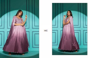 Vestido de mujer estilo Anarkali estilo Georgette y trabajo bordado tradicional indio para boda y fiesta - Product Image 5