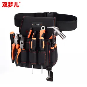 حقيبة أدوات كهربائية أنيقة ومتينة للاستخدام الخارجي مقاومة للماء حقيبة أدوات قابلة للطي بحزام أدوات