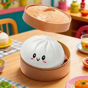 Jouet anti-stress en forme de boulette vapeur, simulation de célébrité d'Internet, mignon, souple, à récupération lente, pour le bureau - Product Image 4