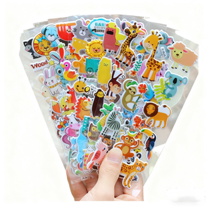 Dessin animé 3D stéréo bulle 3D autocollants adhésifs éducation précoce récompense PVC matériel pour garçons et filles à la maternelle - Product Image 5